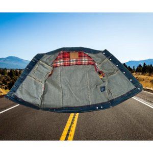 Women's Denim Vest  Dark Wash Plaid Lined Amethyst Jeans Arianna